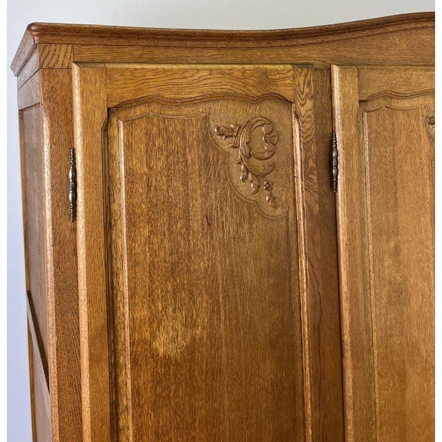Vintage French Louis XVI Style Wardrobe in Oak For Sale - Image 5 of 13