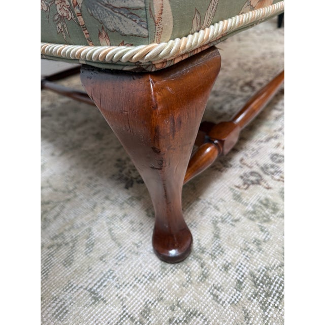 Schumacher Upholstered Wingback Chair For Sale - Image 9 of 12