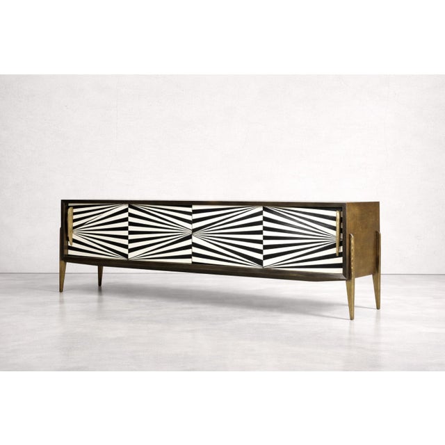 Scandinavian Sideboard in Birch with Hand-Painted Op-Art Pattern, 1960s For Sale - Image 6 of 18