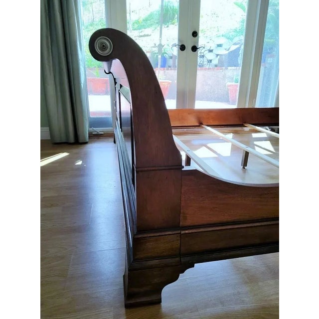 Ethan Allen Cal King Somerset Mahogany Sleigh Bed For Sale - Image 14 of 18