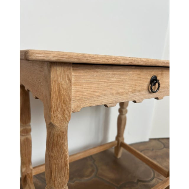 Mid-Century Modern Danish Brutalist Oak Bedside Table in the Style of Henning Kjjærnulf, 1960s For Sale - Image 3 of 12