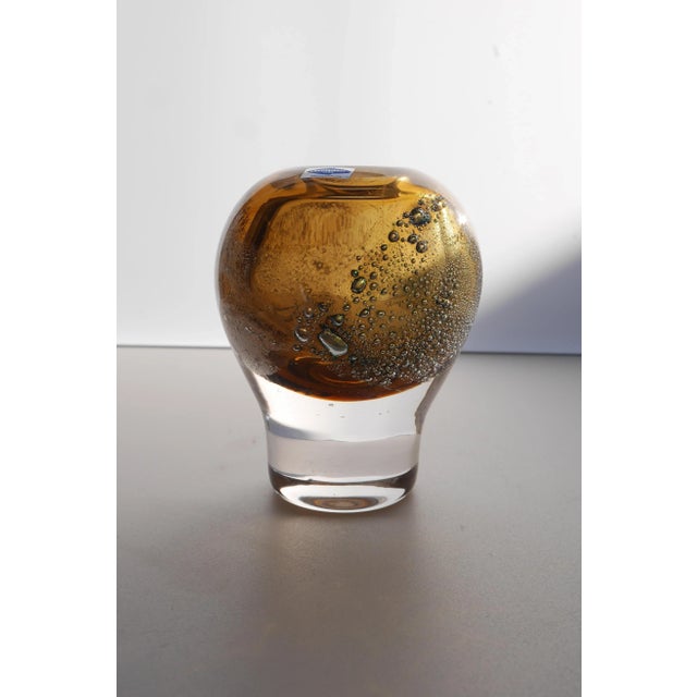 Mid-Century Modern Mid-Century Scandinavian Modern Finnish Art Glass Vase by Heikki Orvola, 1974 For Sale - Image 3 of 11