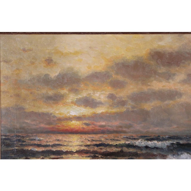 Stormy Seascape Painting at Sunset by Richard Dey De Ribcowsky (1880-1936) For Sale In Los Angeles - Image 6 of 12