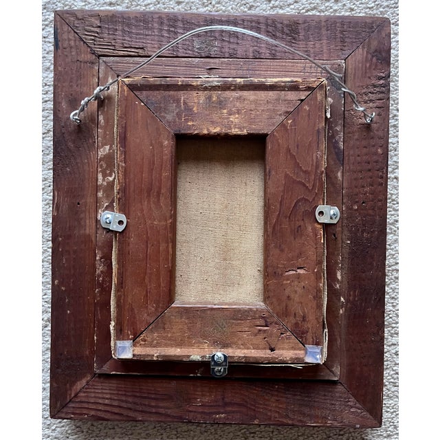 Portrait of a Young Boy-Oil on Canvas Antique French Frame-Signed,,1961 For Sale - Image 4 of 5