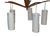 Vintage Mid-Century Danish Five-Light Ceiling Cascade Lamp with Teak Frame and White Satin Glass Shades, 1960s For Sale