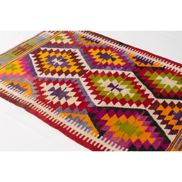 Small Oushak Turkish Kilim Rug For Sale - Image 4 of 10