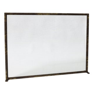 Gold Rubbed Black Dakota Fireplace Screen For Sale