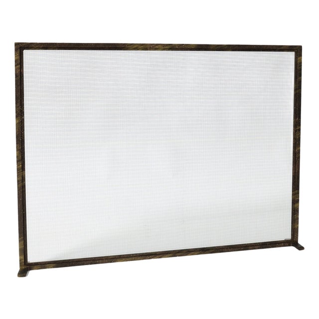 Gold Rubbed Black Dakota Fireplace Screen For Sale