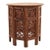 Moorish Style Carved Teak Inlaid Round Tabouret Drink Table For Sale