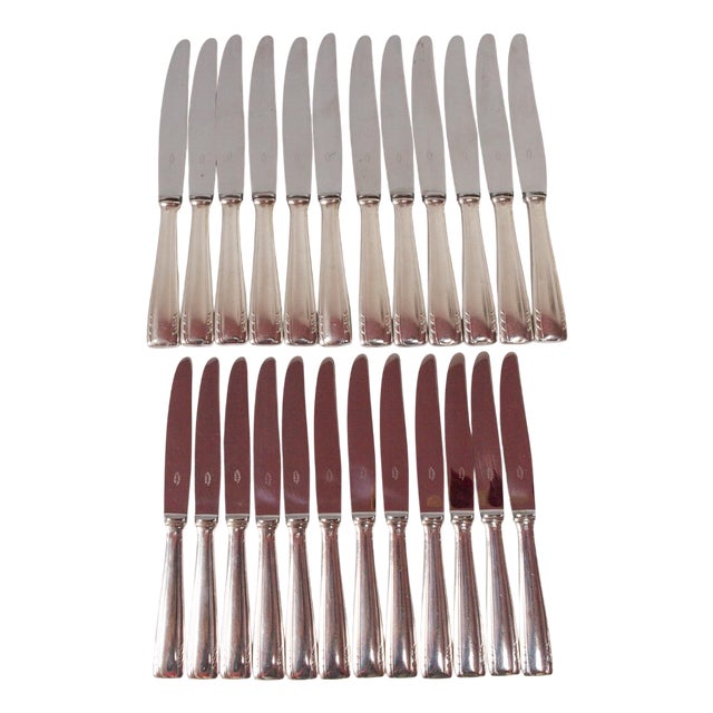Art Deco Table and Starter Knife Set for 12 from F. Frionnet, 1930-1940s, Set of 24 For Sale