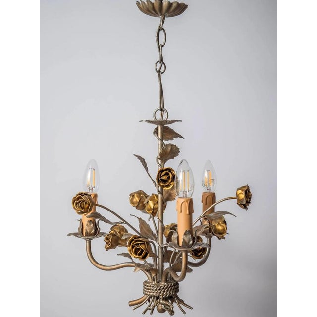 Vintage Florentine Flower Chandelier For Sale - Image 6 of 6