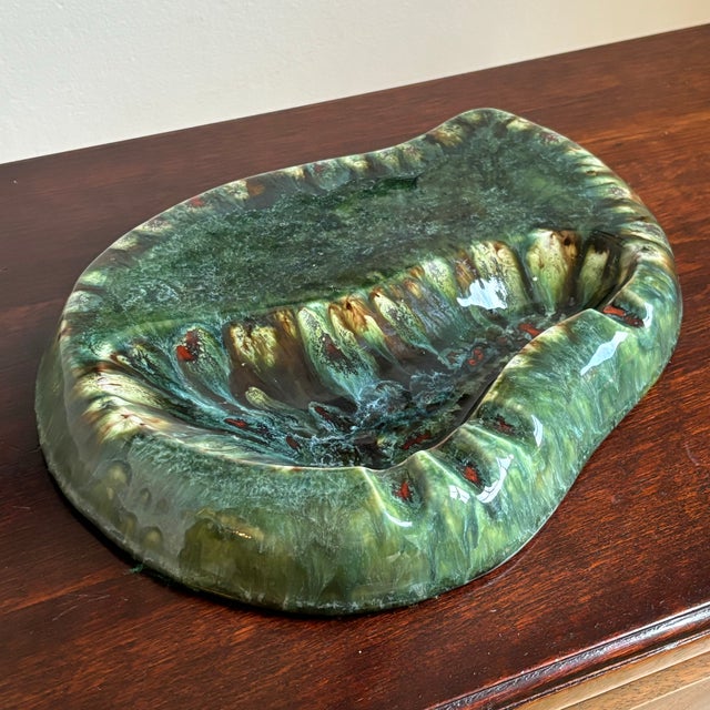 1969 Mid-Century Modern Glazed Ceramic Ashtray / Catchall For Sale - Image 9 of 12