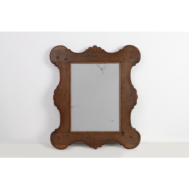 Baroque Oak Carved Wall Mirror, Belgium, 1900s For Sale - Image 10 of 11