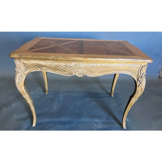 Late 19th Century French Gold Giltwood and Parquetry Top Table For Sale In Richmond - Image 6 of 7