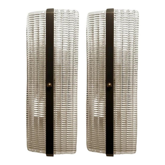 Maroon Brunish Diamanted Rectangular Murano Glass Wall Sconces by Simoeng for Simoeng, Set of 2 For Sale - Image 8 of 8