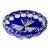 Czech Vintage Cobalt Blue Hand-Cut Footed Crystal Bowl For Sale