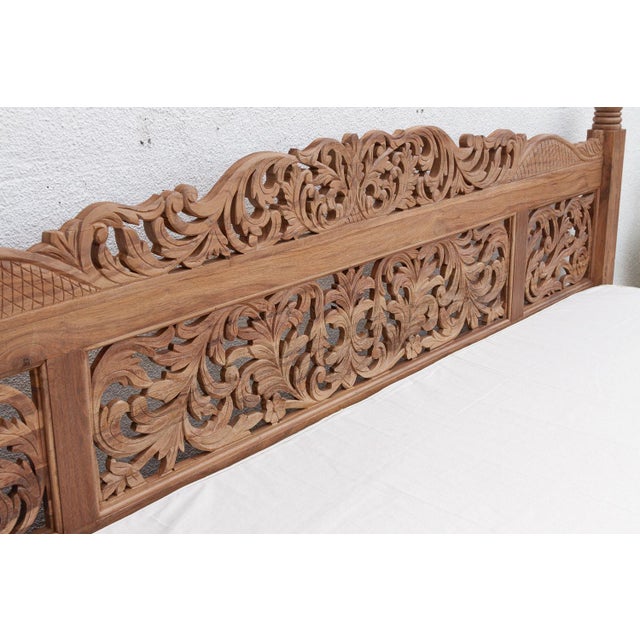 Grand 108" Long Royal Bali Carved Daybed For Sale - Image 9 of 14