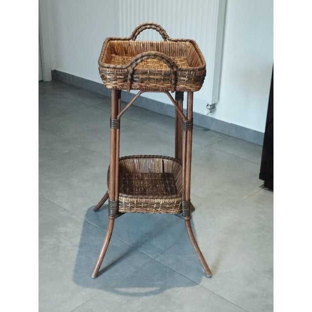Antique Wicker Side Table, 1890s For Sale - Image 13 of 18