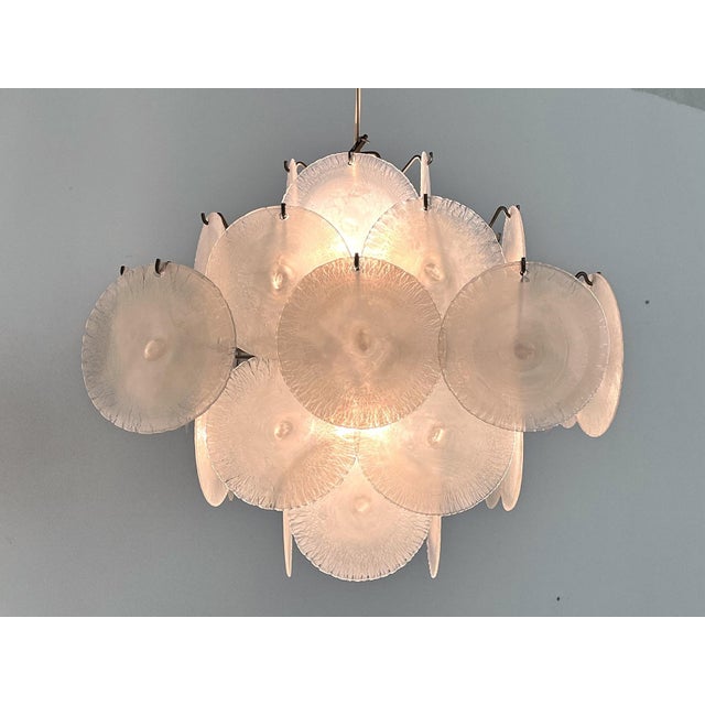 Italian Murano Glass and Nickel Chandelier by Carlo Nason for Mazzega, 1970s For Sale - Image 4 of 17