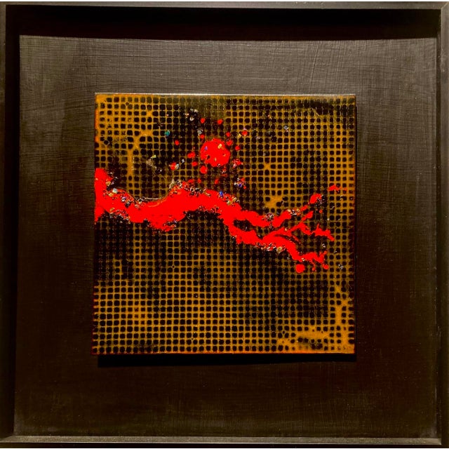 "Red Jolt," Original Painting, Framed. For Sale