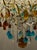 Vintage Florentine 6-Light Chandelier in Gilded Iron with Crystals and Murano Glass Pendants, 1950s For Sale - Image 9 of 14