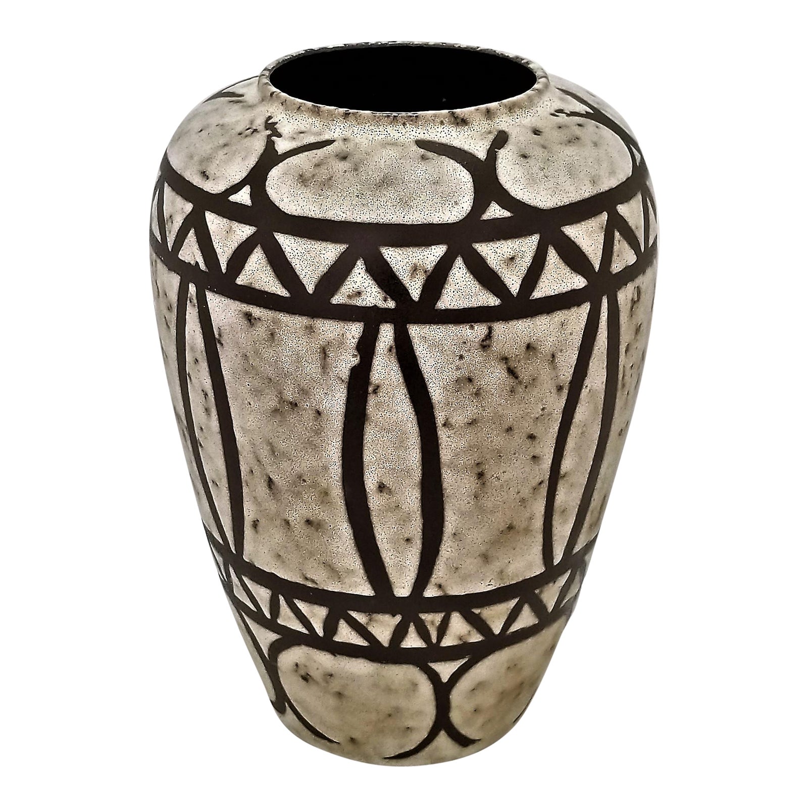 Large Scheurich German Ceramic Art Pottery Floor Vase Mid
