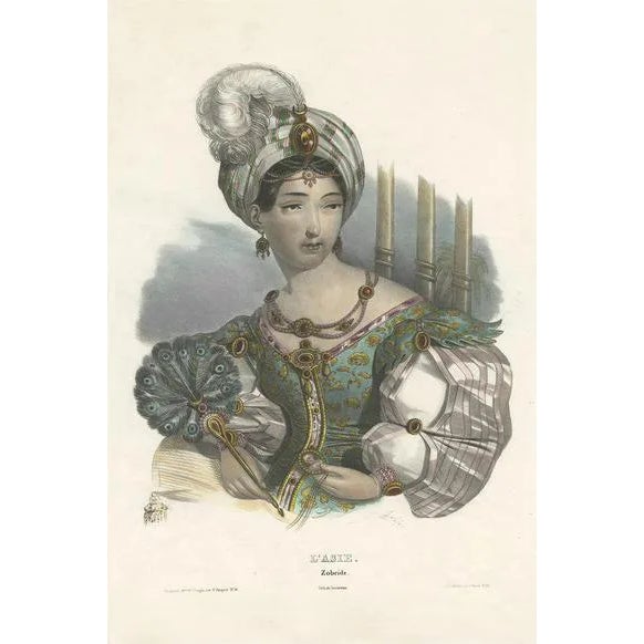 Lemercier, Costume Illustration of Asia, 1840, Print For Sale