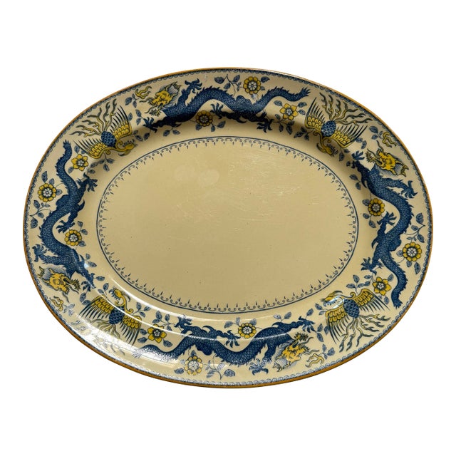 Antique Minton England Rare Dragon Platter 13in For Sale