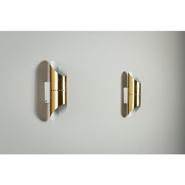 1970s Cylindrical Wall Lamps in Brass with Perforated Shades, 1970s, Set of 2 For Sale - Image 5 of 12