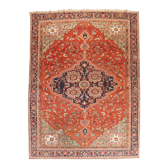 Antique Sarouk Ferehan Rug - 6'11" x 10' For Sale