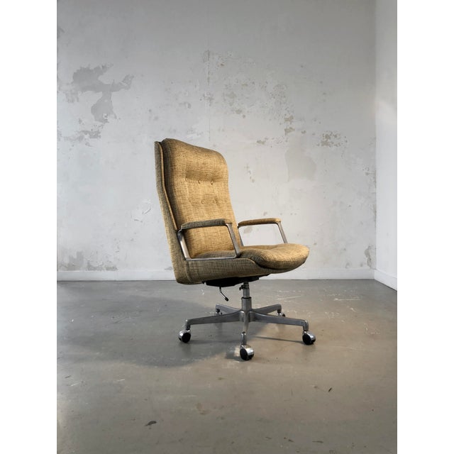 Metal President Desk Chair attributed to Raphael Raffel for Appel, France, 1960 For Sale - Image 7 of 7