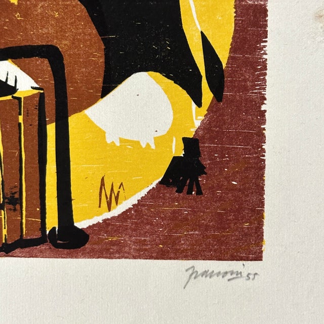 Mid-Century Modern Antonio Frasconi - Summer Pasture Woodcut, Signed (1955) For Sale - Image 3 of 4
