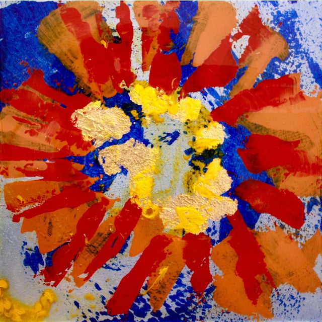 Diptych Cold & Fire, 2019, 20x20 cm, acrylic & resin on wood A Flower, 2019, 20x20 cm, acrylic & resin & gold leaf on wood...