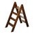 Vintage English Walnut Four-Step Library Ladder With Brass Accents For Sale