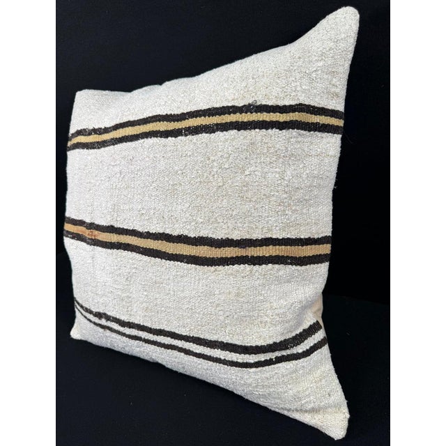 Turkish Hemp Pillow Cushion Natural Beige Brown Pillow Cushion Cover 24x24 #30398 Enhance your home decor with our Kilim...