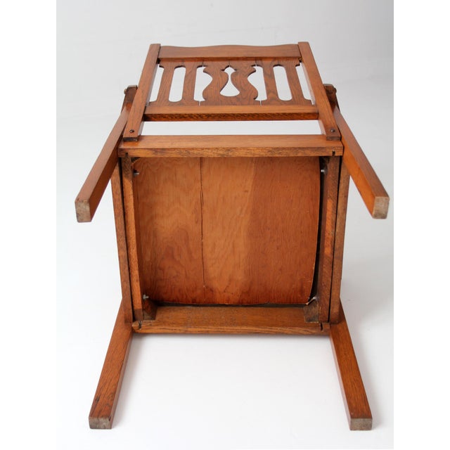 Antique Arts and Crafts Mission Oak Armchair For Sale - Image 14 of 14