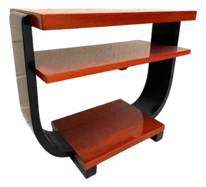 1930s Two-Tone Geometric Art Deco Side Table Attributed to Gilbert Rohde for Brown Saltman