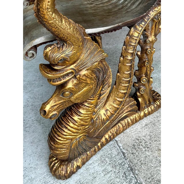 Vintage Venetian Gilt Carved Grotto Bench For Sale - Image 10 of 12