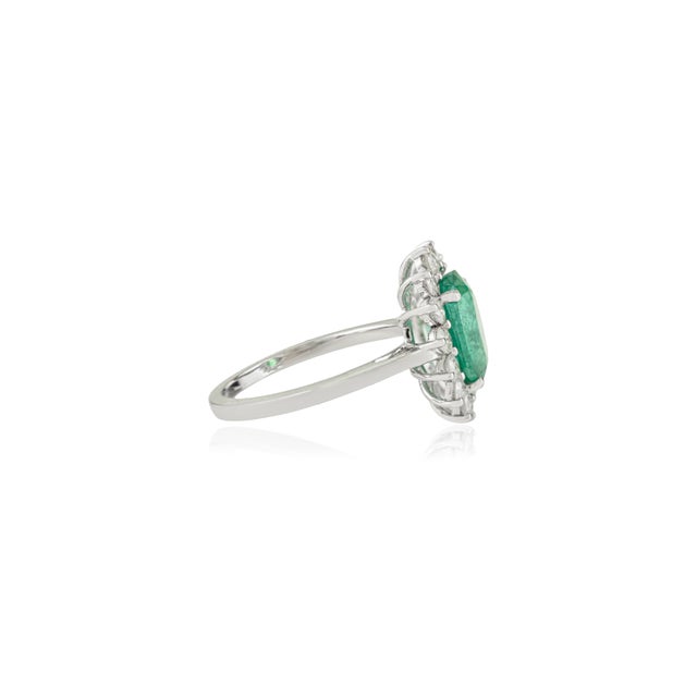 Not Yet Made - Made To Order VRJewels 2.26 Ct Natural Emerald and Diamond 14k Gold Oval Engagment Ring Size 6 For Sale - Image 5 of 16