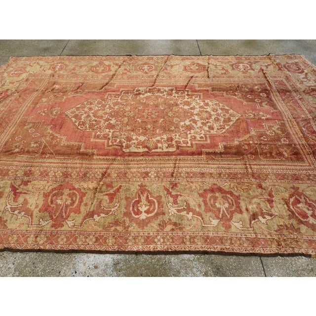 Galerie Shabab Collection Early 20th Century Turkish Oushak Room Size Carpet For Sale - Image 4 of 7