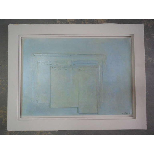 Arts & Crafts Naftali Golomb, Luciano Berio's Epiphany Large Abstract Collage Israeli Painting, 1986 For Sale - Image 3 of 8