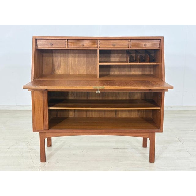 Brown Mid-Century Danish Secretary in Teak by Bernhard Pedersen & Søn for Eskilstrup-Falster Møbelfabrik, 1960s For Sale - Image 8 of 18