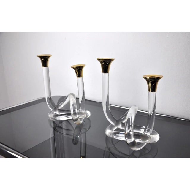 1970s Acrylic Candle Holders by Dorothy Thorpe, 1970s, Set of 2 For Sale - Image 5 of 6
