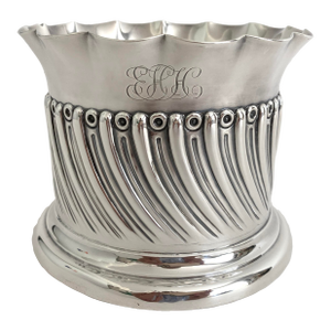 Early 1900s Silver Wine Coaster Monogrammed Ehh