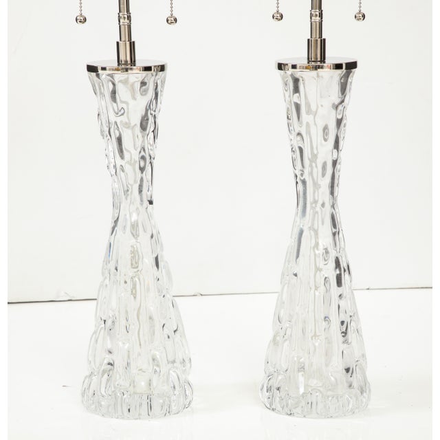 Late 20th Century Extra Large 1970's Crystal Lamps by Carl Fagerlund for Orrefors - a Pair For Sale - Image 5 of 10