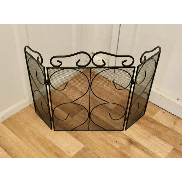 Folding Wrought Iron Fire Guard for Inglenook Fireplace, 1960s For Sale - Image 3 of 7