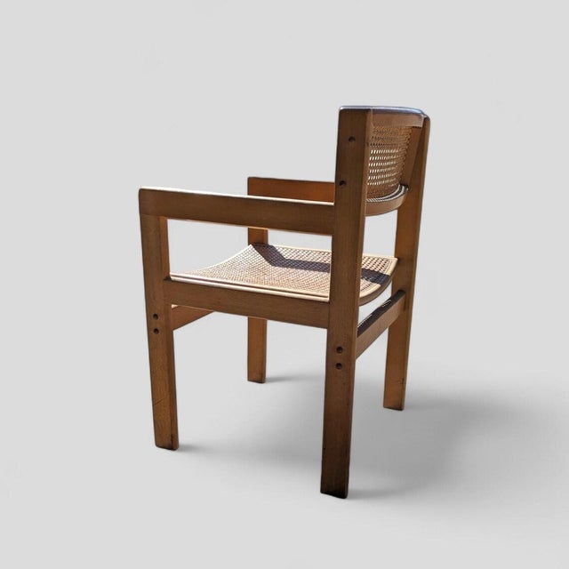 Mid-Century Modern Birch and Cane Accent Chair, 1970s For Sale - Image 4 of 8