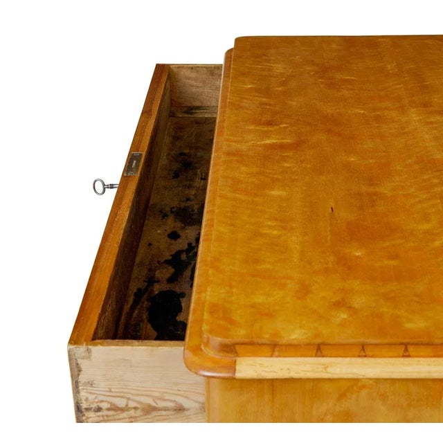 Late 19th Century Antique Swedish Flame Birch Chest of Drawers, 1880 For Sale - Image 5 of 11