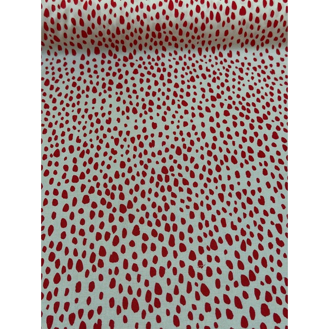 Brunschwig Fils Paule Marrot “La Pluie” Fabric 8 Yards Cotton in Red For Sale In Raleigh - Image 6 of 7