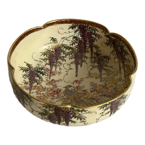 Antique Japanese Satsuma-Style Decorative Bowl, Meiji Period, Signed Koshida (越田)